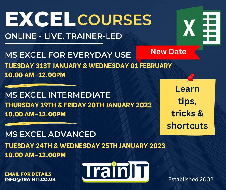 Excel for Everyday Use - TrainIT ICT Training Providers